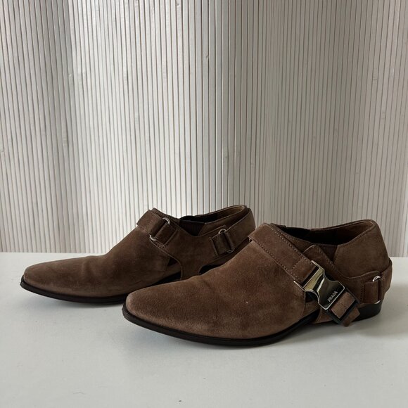 Prada Suede Harness Ankle Boots - Picture 3 of 9